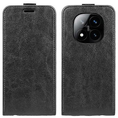 Yhteensopiva Xiaomi Redmi Note 14 Pro+ 5G -kotelon kanssa, jossa on korttipaikat Pystysuora Flip Nahkainen Puhelimen Kansi Musta