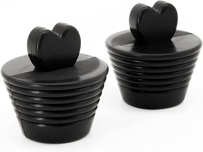 Linkrunning Badekar Prop, 2 Pack Universal Tub Prop, Silikone Badekar Stopper Badekar Drain Prop Plug til køkken badekar Vask Afløb (sort)