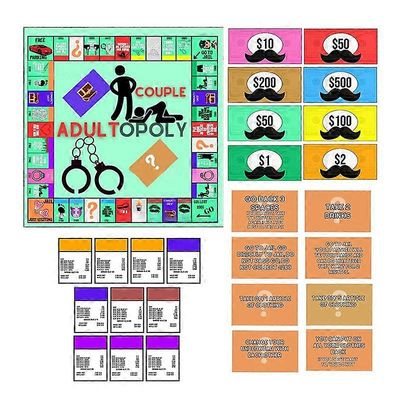 Adultopoly-lautapeli pariskunnille Adultopoly-deittipeli hauska interaktiivinen suhdekorttipeli keskustelukortit pariskunnille A