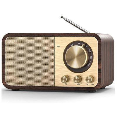 FM-radio vastaanotolla, kannettava Bluetooth-transistoriradio 5 W kaiuttimella, ladattava Vintage Ra Kuten