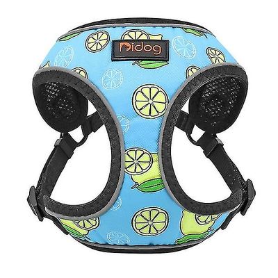 Citron print nylon reflekterende kæledyr sele vest M