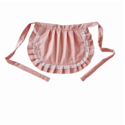 Naisten vyötäröesiliina kahdella taskulla Puoliesiliina Tarjoilija palvelija Pukuesiliinat keittiöön Ruoanlaitto Ravintola Kahvila Pinkki-valkoinen