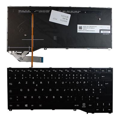 Keyboards4Laptops Fujitsu Siemens CP724834-01 Sort ramme baggrundsbelyst sort fransk layout udskiftning laptop tastatur