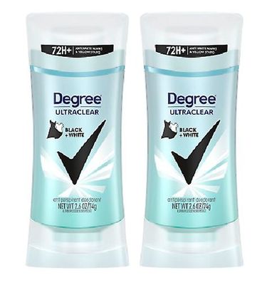 Degree Aste Ultra Kirkas musta + valkoinen Antiperspirantti &; Deodorantti 2 Pakkaus