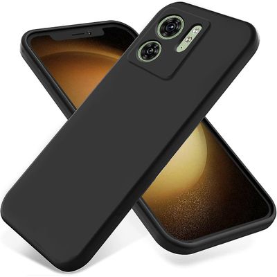 Motorola edge 40 5G pehmeä vuori nestemäinen silikoni puhelinkotelo matkapuhelimen kansi hihnalla Musta