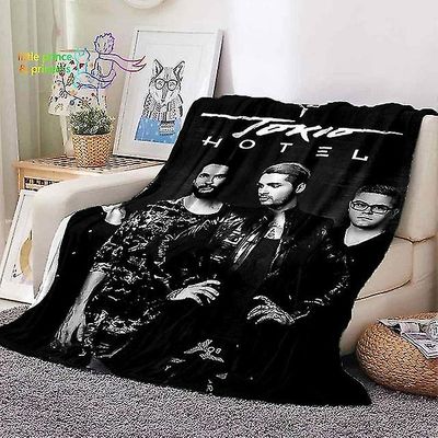 Tokio Hotel Rock Band Tryktæppe Varm blød letvægts stue Sovesofa Voksen Børn Tæppe Typografi B 100cm by 150cm