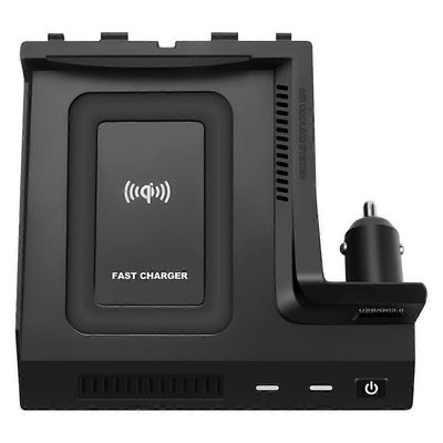 Auton nopea langaton latauslevy C-Class W205 GLC-Class X253 C43 C63 15-21 puhelimen latauskotelolle Musta