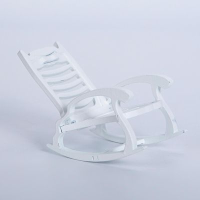 1/12 Dukkehus Miniature Gyngestol Simulationsmøbler i Træ