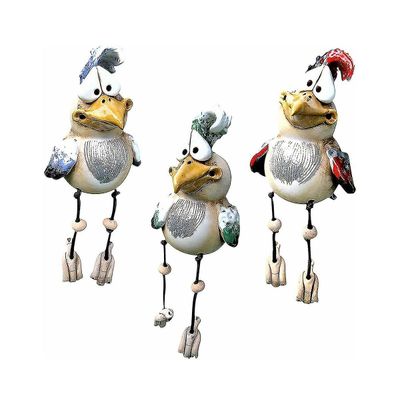 3 stk Funny Chicken Fence dekorasjon Statuer Funny, vanntett som gave til barn og også Suita Som vist