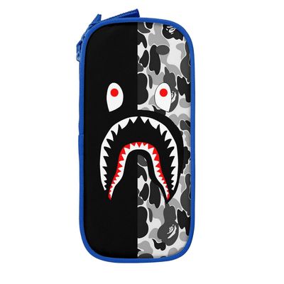 Bape Shark Camo suurikapasiteettinen penaali, iso säilytyskynäpussi kynäkotelo vetoketjulla, kynäkotelo OneSize 5x10.5x21cm