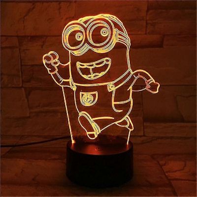 2025,3D Led Despicable Me Minions Night Light lasten makuuhuoneen pöytävalaisin