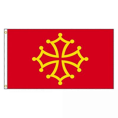 3x5Fts 90x150cm Ranskan alueen Occitania Occitan Cross Lippu