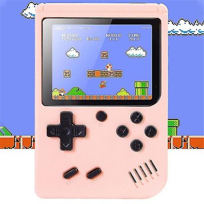 Håndholdt Retro Singles Videospil Console Spil dreng Indbygget 800 Classic Spil Player (Pink)