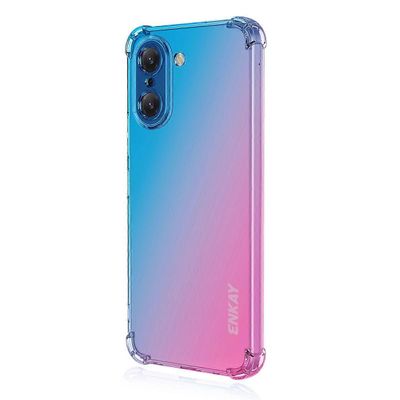 OnePlus Nord CE5 5G TPU -kotelolle ENKAY paksunnettu neljä kulmaa pudotuskestävä puhelimen takakansi - sininen vaaleanpunainen Monivärinen Blue Pink