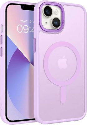 TIANYING magneettinen iPhone 13 -kotelolle ja iPhone 14 -kotelolle [Yhteensopiva Magsafen kanssa] läpikuultava matta puhelinkotelo iPhone 13/14 ohu...