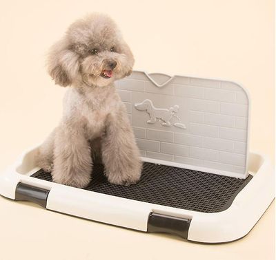 Ruili Indendørs pet hvalp Toilet Doggy Uddannelse Potte Patch Training Pad med væg grå