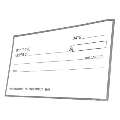 Iso ruutu jättiläinen shekki häihin valkoinen 300g kuparilevypaperi 1 pakkaus 76.20X40.60X0.10CM