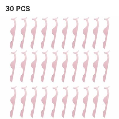 Besser 1/5/30/50x Fake Lash Pincet Klip Falsk øjenvipper Makeup Applikator Tool Lys Pink 30PCS