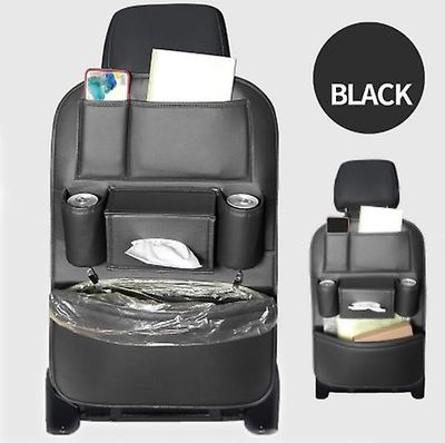 Lauwodun Bil Garbage Bags Læder hængende bil opbevaringsposer Seat Back Tasker sort