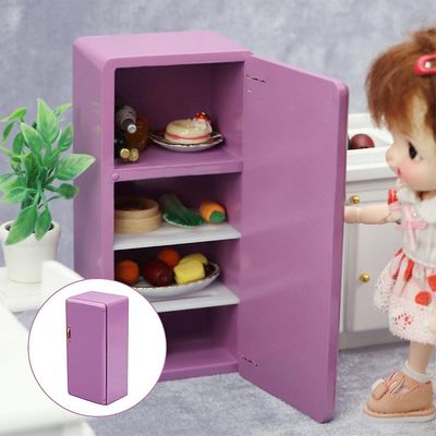 1:12 Dukkehus Køkkenmøbler Køleskab Fryser Dolls House Indretning