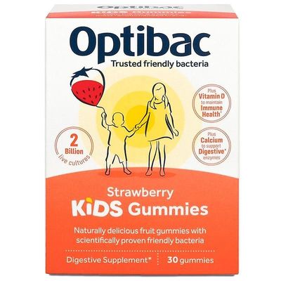Optibac Mansikka Lasten Gummies 30