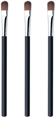 Linkrunning 3 stk øjenskyggebørste Gør op med bløde syntetiske hår, øjenskyggeapplikator blanding foundation concealer, øjenbryn, eyeliner Sort 13cm