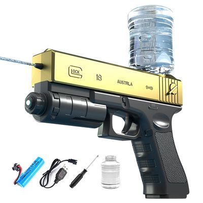 Elektrisk vannpistol Automatisk sprutpistol med én knapp for svømmebasseng Beach Party Games Leketøy Gull