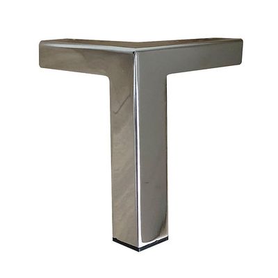 Furniture Legs Europe Møbler ben krom hjørne 9,5 x 9,5 cm og høyde 10 cm laget av stål (1 stk) Chrome