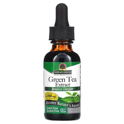 Nature's Answer Luonnon vastaus, vihreän teen uute, alkoholiton, 2 000 mg, 1 fl oz (30 ml)