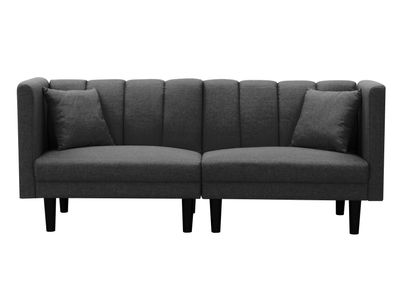 Futon sovesofa med 2 puder Mørk grå