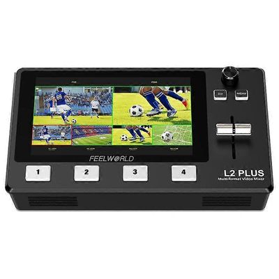 L2 Plus Multi Camera Video Mixer Switcher 5.5In LCD-kosketusnäytöllä PTZ-ohjaus Chroma Key USB3.0 suoratoistoon Musta