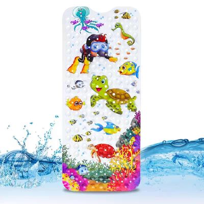 Luistamaton kylpyammematto, 100x40cm sarjakuva vauvan kylpymatto, liukumaton 200 imukupin PVC-materiaalilla, täydellinen lapsille ja vauvoille