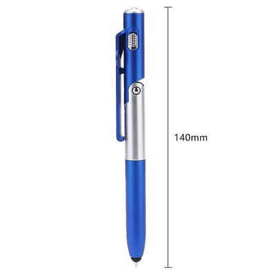 3pcs 4 I 1 Multifunktionel Folding Ballpoint Pen Led Light Mobiltelefon Stand Holder Pen, Blå Farve