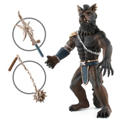 Ihmissusi soturi kiinteä PVC toimintahahmo työpöydän koristeellinen koristekoristeen kokoelma