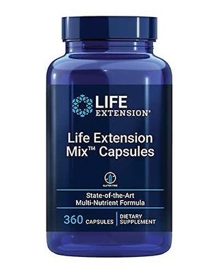 Life Extension Mix™ -kapselit - Tehokas vitamiini-, mineraali-, hedelmä- ja vihanneslisä 360 kapselia