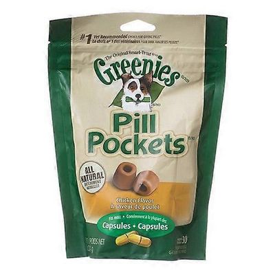 Greenies Pill Pocket Chicken Flavor Dog herkut, suuret - 30 herkkua (kapselit)