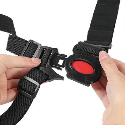 Universal Baby Child 5-pisteturvavaljaat, säädettävät syöttötuolirattaat turvaistuimen hihna, kestävä nailon, musta (MT014)