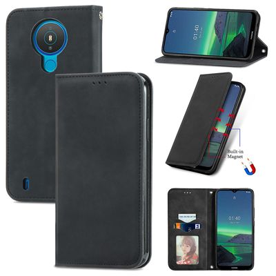Gangxun Case Til Nokia 1.4 Magnetisk lukning Læder Tegnebog Cover Housse Etui Shockproof - Sort