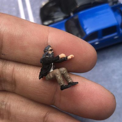 1/64 Malet Motorcyklist Mand Model Mini Mennesker Figur Gadelayout Diorama Legetøj