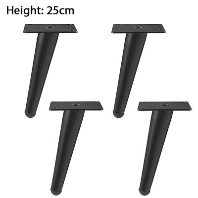 4 stk møbler føtter jern rust-bevis koniske møbler ben for salongbord Matt svart 25cm 4PCS