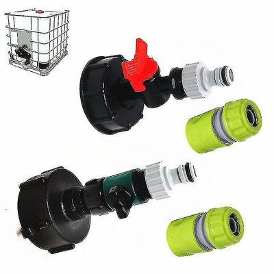 1000 litran IBC-vesisäiliö S60x6-sovitinventtiilillä ja 3/4