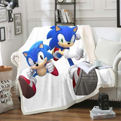 Sonic-peitot 100% mikrokuitu, fleecepeitot aikuisille lapsille pehmeät ja lämpimät vuodesohvalle ja sohvalle 50x40in 125x100cm
