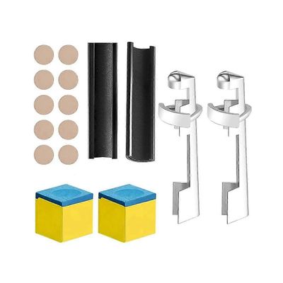 18 kpl Pool Cue korjaussarja sisältää 2 Cue Clamp 10 Pool Cue Tips Billiard Cue Tips Shaper Chalk Squa Kuten