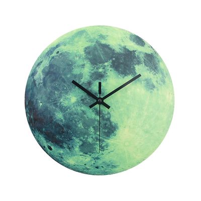 Gaoguang Glow In The Dark Moon Clock Provivid Silent Wall Clocks Batteridrevet Ikke tikkende Luminous Clocks 12round Moon Surface Quartz klokker Fo...