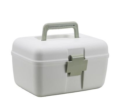 Coosilo Multifunktionel medicin kabinet Husstand Bærbar Bærbar Medicin Dobbelt-lags Opbevaring Box grøn 24.5x18.5x14.5cm