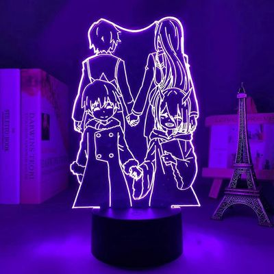 Anime LED yövalo rakas Franxx Zero Two lasten makuuhuoneen sisustukseen syntymäpäivälahja yöpöytä 3D-lamppu Manga Waifu (väri: A) C