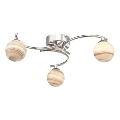 Dar Lighting Atiya Semi Flush Loftslampe Loftslampe Poleret Krom Med Planet Style Glas, 3x G9