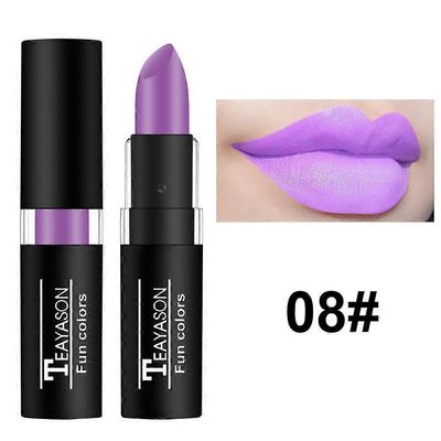 12-värinen huulipuna Vedenpitävä Pitkäikäinen Kosmeettinen Musta Sininen Violetti Vihreä Matta Meikki Huulikiilto Meikki Punainen Huulipuna Vaalea ...