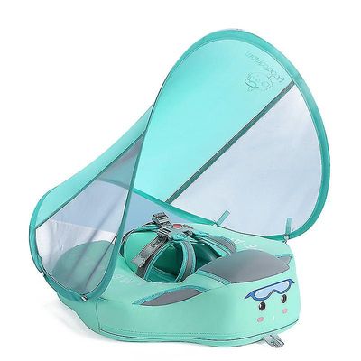 Mikasa Tilføj Tail nyeste Mambobaby Baby Swim Float med baldakin Solid Pool Infant Grøn