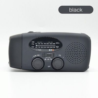 Ruili Solar Opladning Radio Emergency Radio med belysning funktion 1000mah sort